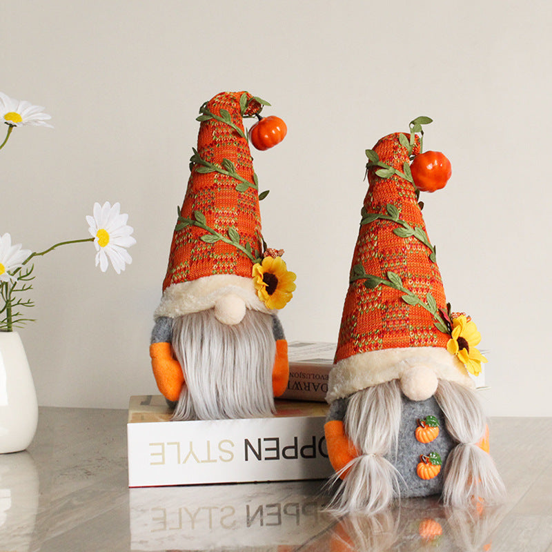 Pumpkin Sunflower Gnome