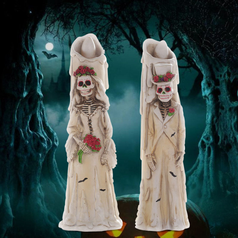 Candle LED Lights Horror Candle Skull Couple Props